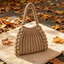 Women's Handmade Crochet Shoulder Bag, Bohemian Woven Handbag for Daily Use, Travel & Casual Outfits