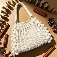 Women's Handmade Crochet Shoulder Bag, Bohemian Woven Handbag for Daily Use, Travel & Casual Outfits